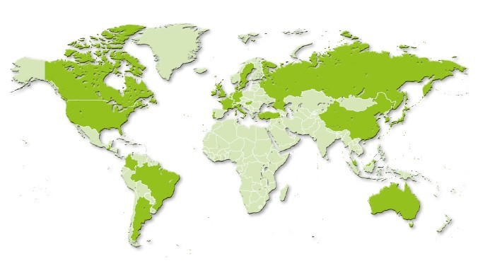 Map of the origin of the different foreign franchises