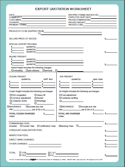 Quotes & Pro Forma Invoices | export.gov